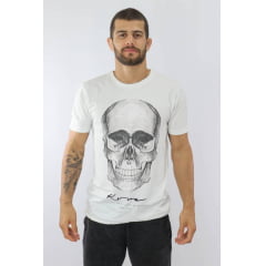 Camiseta Masculina Dark Branco/Preto KVRA
